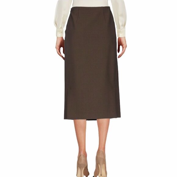 ASPESI Brown A-Line Midi Skirt  Size 42 - Picture 2 of 16